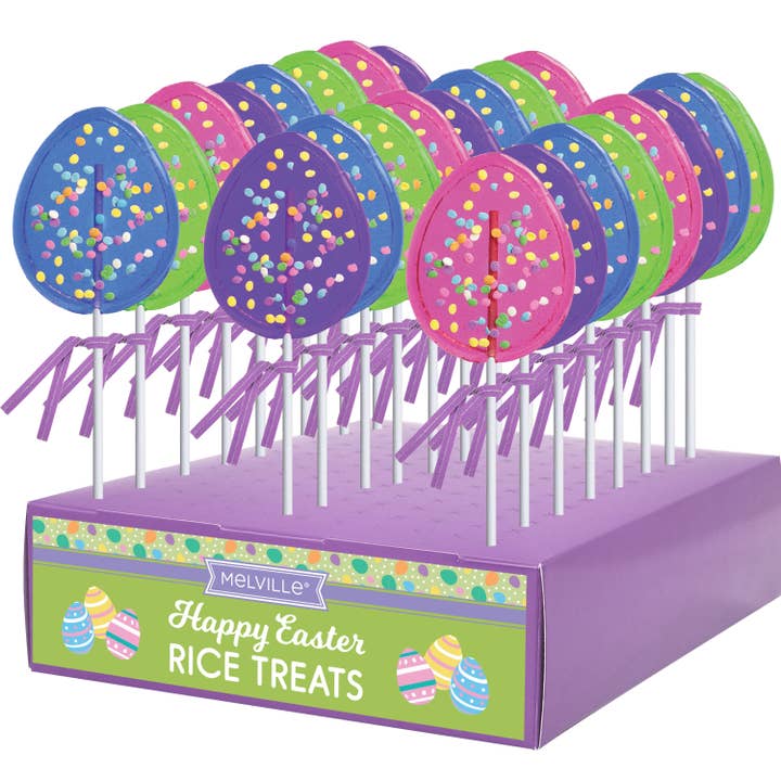 Easter Egg Lollipops w/Pastel Confettti Sprinkles, 24ct for wholesale by Grandpa Joe's Candy Shop