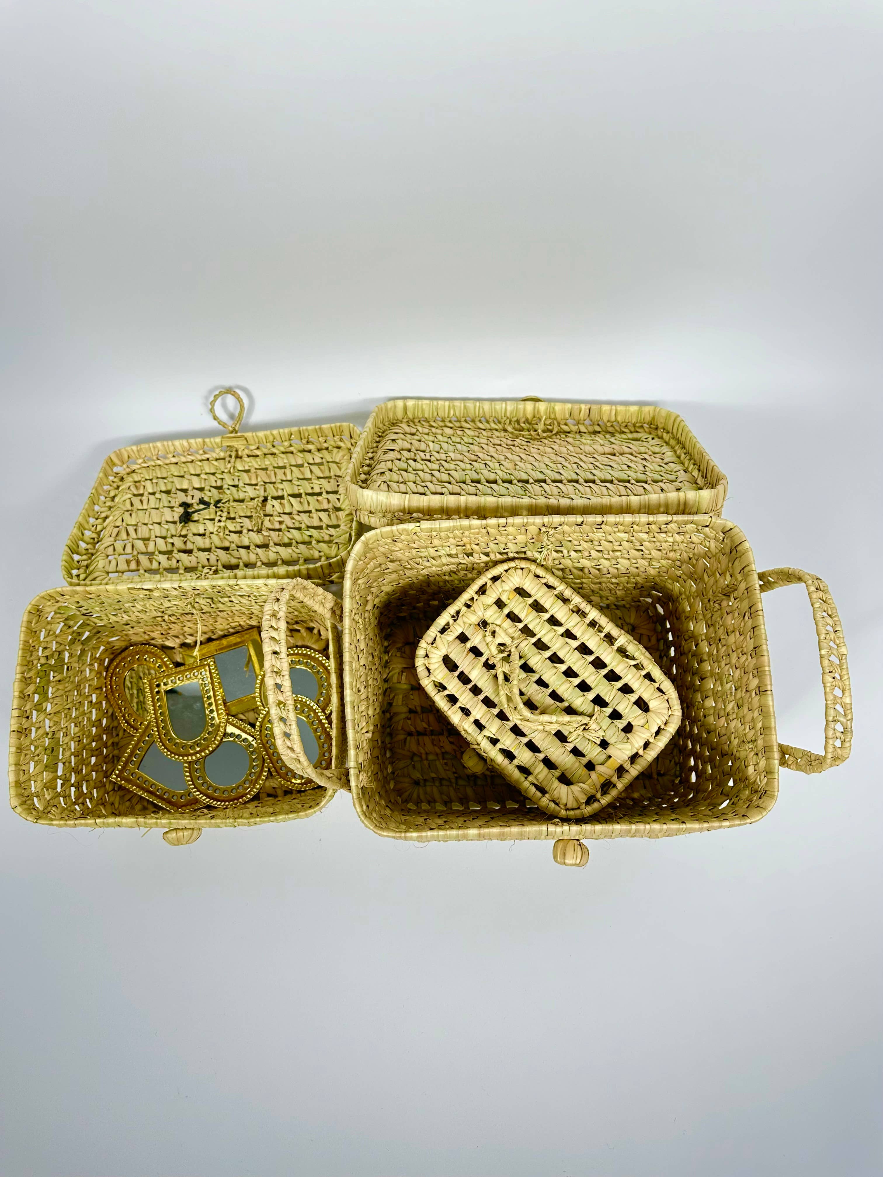 Mikwi – wholesale Korg – Set med liten WICKER STORAGE TRACK - KISTA OCH FÖRVARINGSKORG6