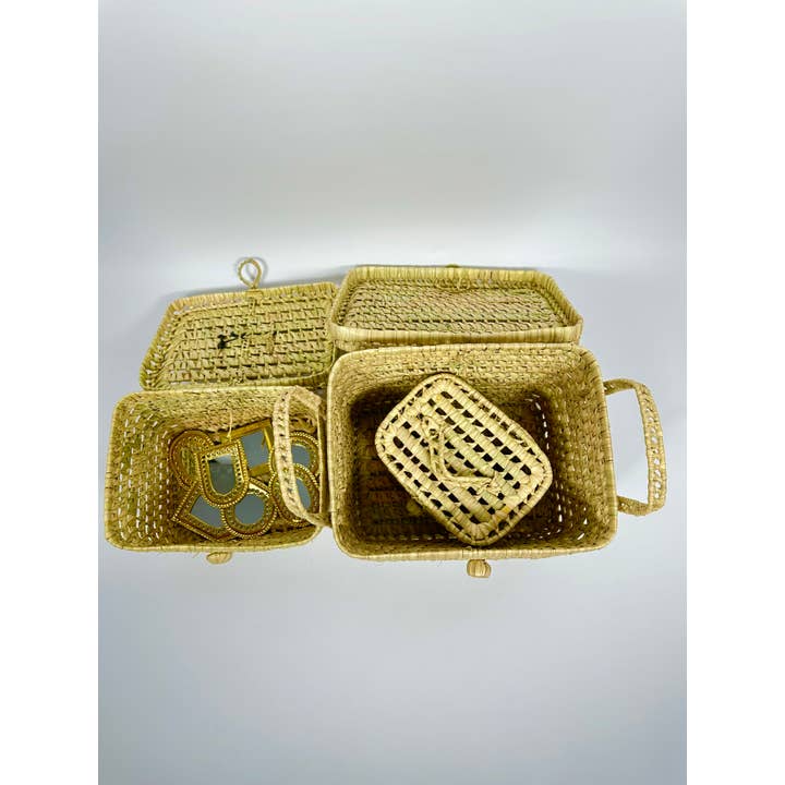 Mikwi – wholesale Korg – Set med liten WICKER STORAGE TRACK - KISTA OCH FÖRVARINGSKORG6