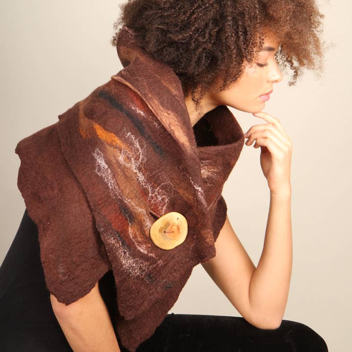Elfn – Engroshandel Wrap - Dame – Nuno Filt håndlavet Merino uldsjal