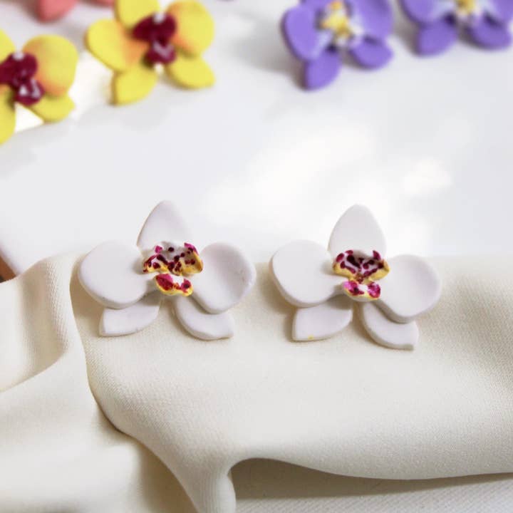 Studio Niani – wholesale Stud/post earrings – Orchid Earrings, Stud Earrings, Botanical Bridal Jewelry