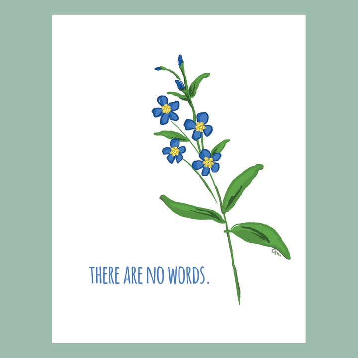 Forget-Me-Not Sympathy Card for wholesale by MillerMakerStudio