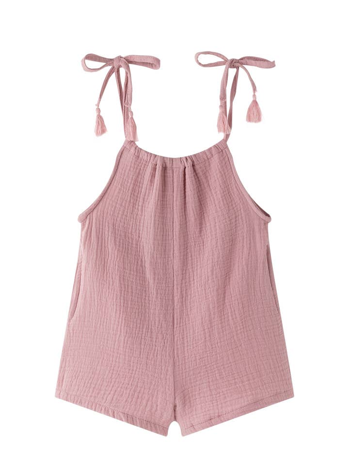 Girls short jumpsuit 3-9Y mauve bambula JGV96753
for wholesale by Newness Kids