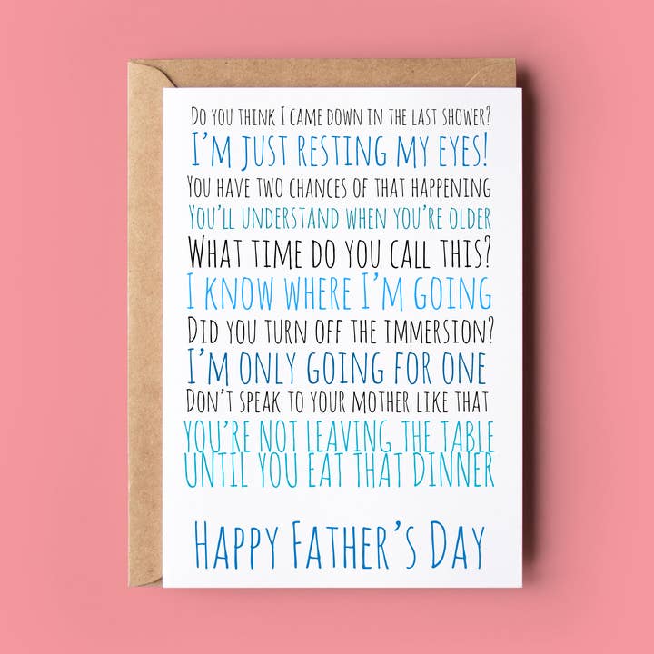 Irish Father Sayings for wholesale by Wonky Cards