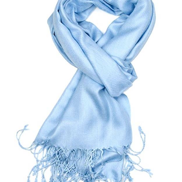 C46 - One Piece Sky Blue Color Fashion Pashmina Shawl Scarf for wholesale by Jasper Trading LLC