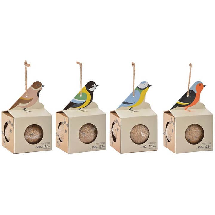 Giant Suet Ball 500 GR in Feeder, Cardboard, 4 Asst. Styles for wholesale by Esschert Design USA