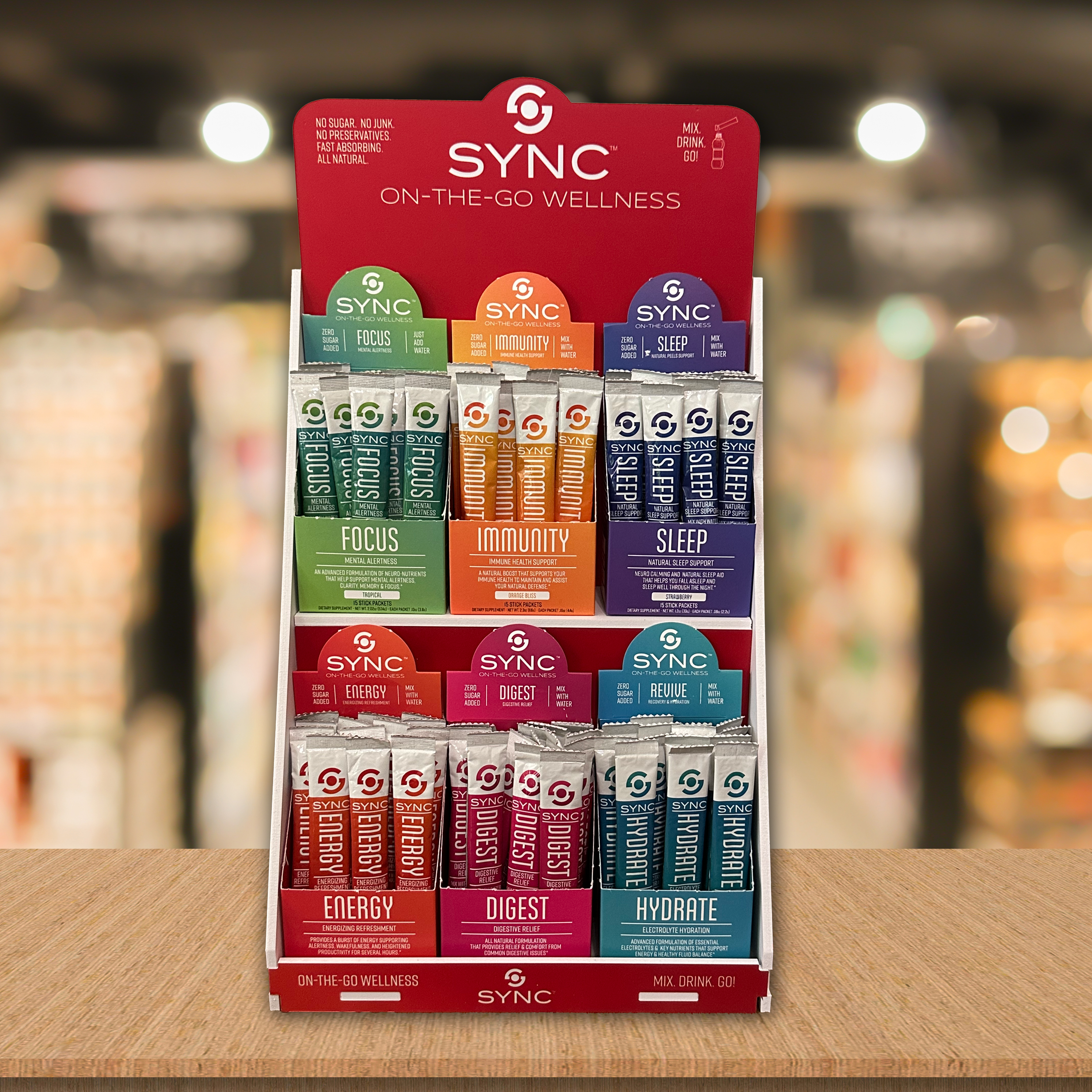 SYNC On-The-Go Wellness - Wholesale Retailer Display - Food & Drink - SYNC Counter Display0