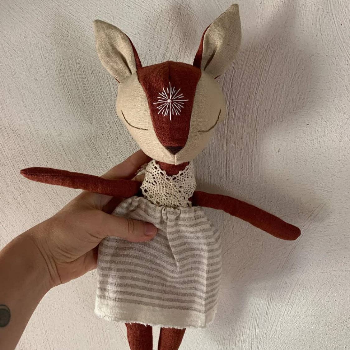Black Creek Botanicals – wholesale Doll – Kids – Fox Spirit Guardian–Handmade Linen Doll–Woodland Plush Toy1