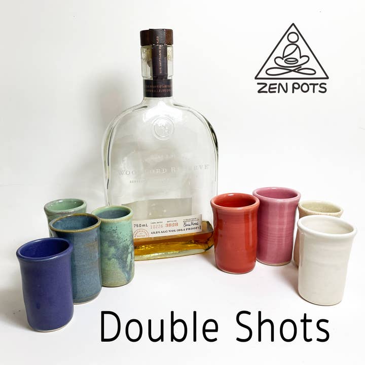 Bicchierini da liquore Double Shot alti 7,6 cm, 2,5 oz, in ceramica per la vendita all'ingrosso da parte di Cedarleaf Ceramics