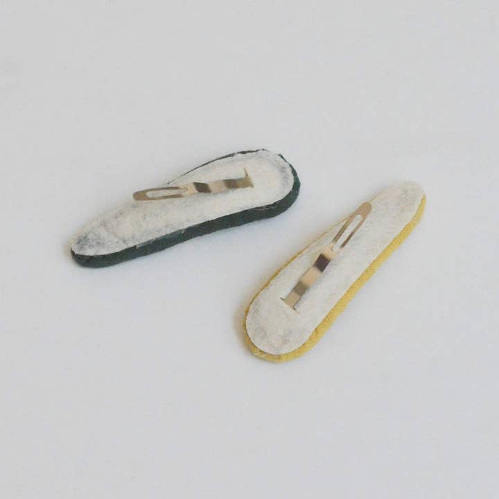 Tangle Shiny Stars - Wholesale Hair Clip - Kids - Triangle Embroidered Floral Snap Hair Clips | Green&Mustard1