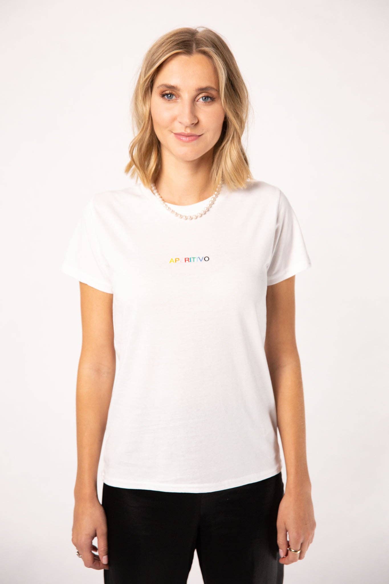 Fashion Drinks - Wholesale T-Shirt - Women's - Aperitivo | Embroidered women's organic cotton t-shirt3