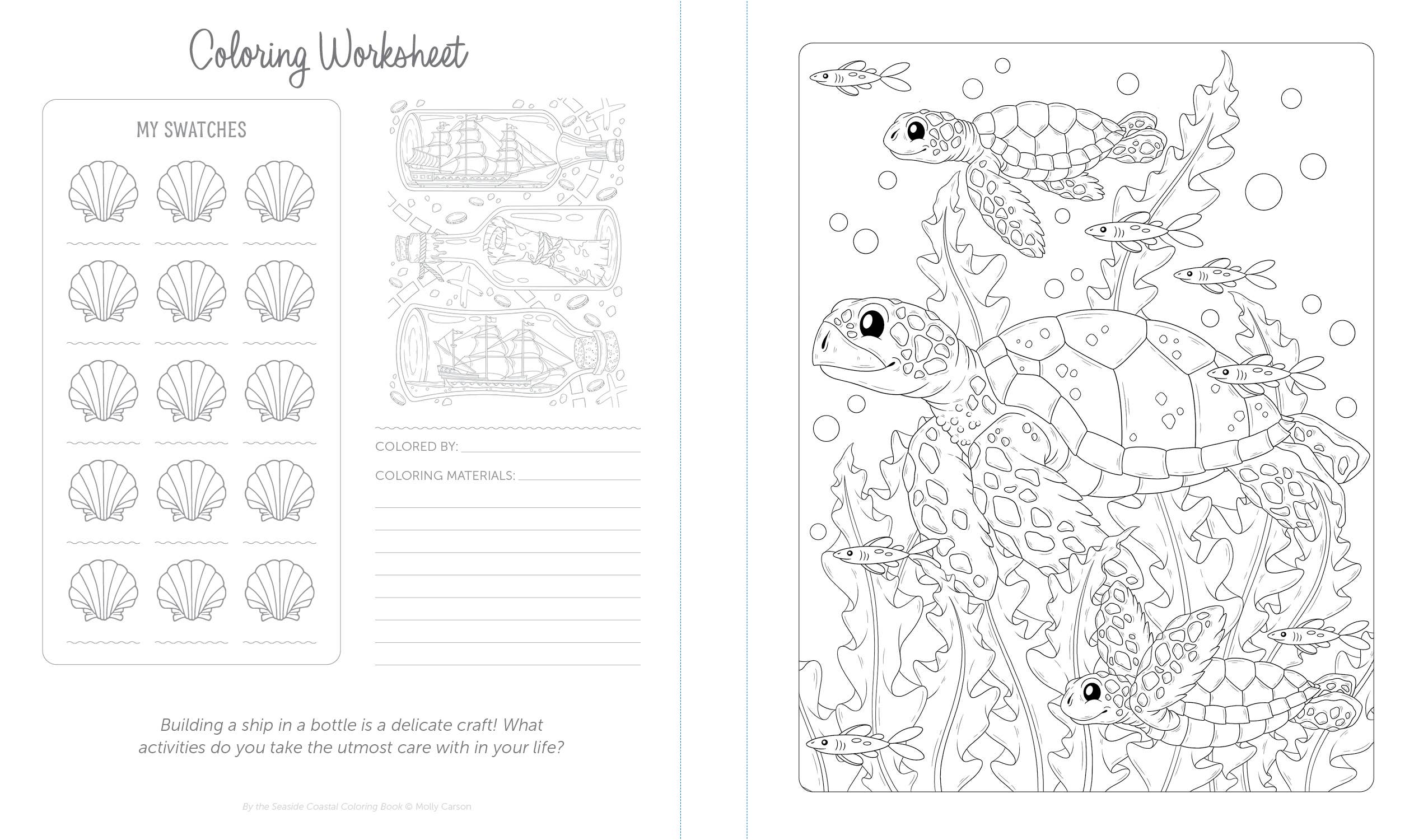 Schiffer Publishing - Wholesale Coloring & Activity Book - Adult - By the Seaside Coastal Coloring Book7