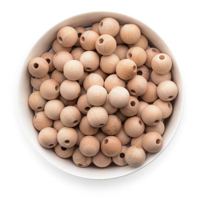Cara & Co Silicone Craft Supply - Wholesale Beads - Round Maple Wood Beads