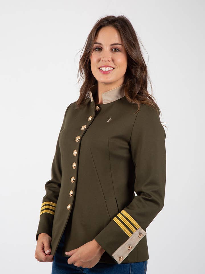 Khaki Military Jacket for wholesale by Solera