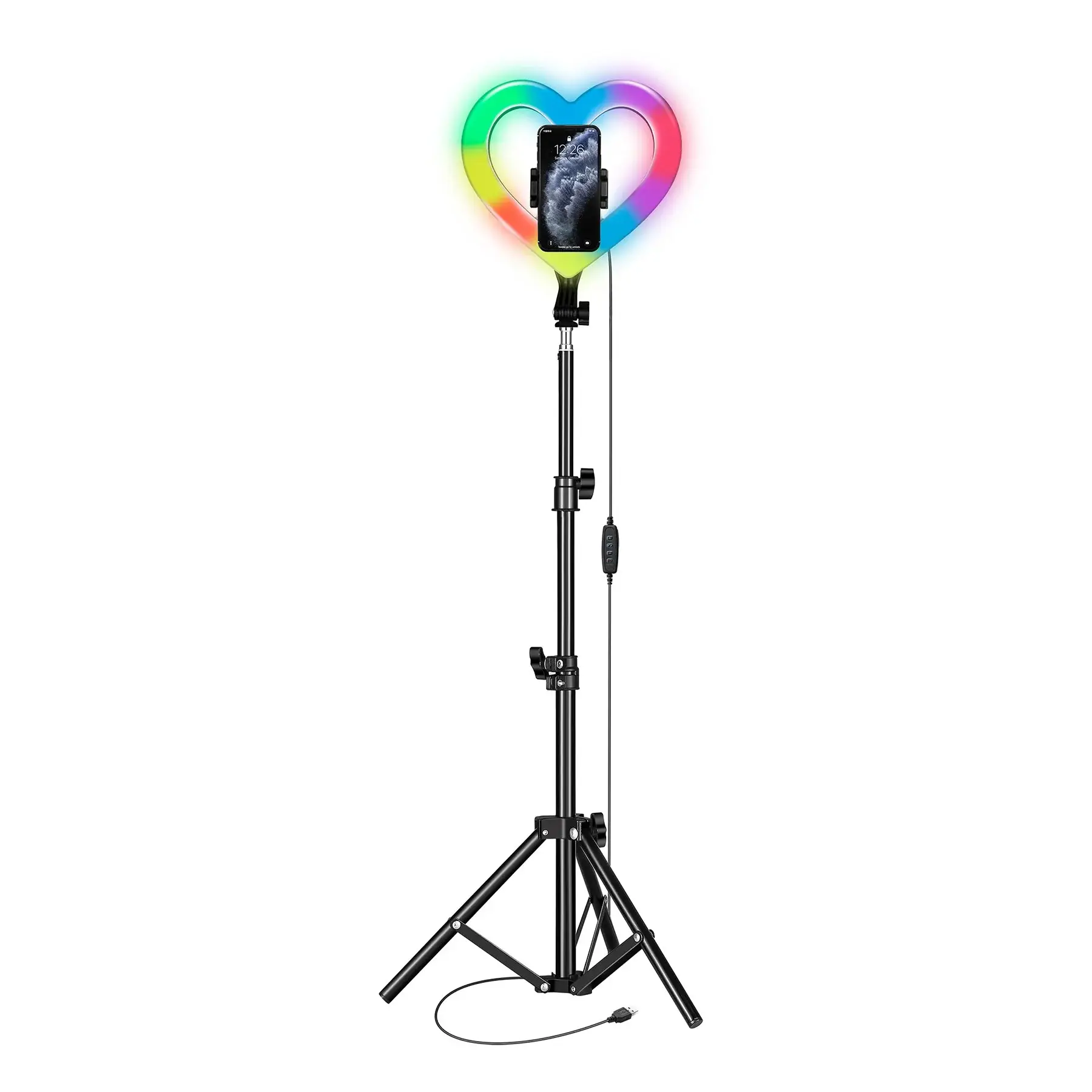 JupiterGear Home - Wholesale Small/Handheld Appliance - Supersonic PRO Live Stream 10” Heart Ring Light with RGB4