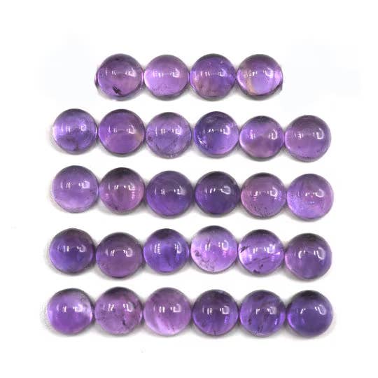 Cabines rondes en améthyste de 3 mm, environ 3,93 carats, 28 pièces pour la vente par GTG Gems Corp