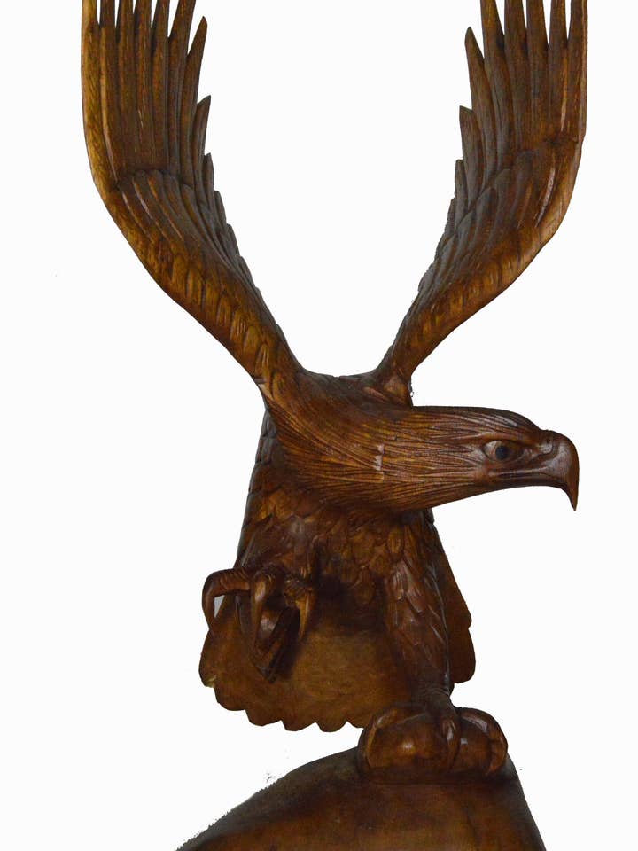 Eagle Mahogany Wood Hand Carved for wholesale by White Elephant