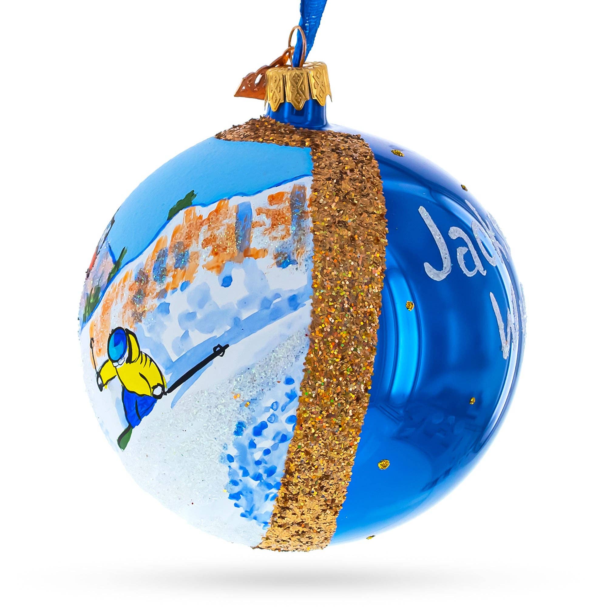 BestPysanky - Vente Objets de décoration - Ornement en verre de la station de ski de Jackson Hole, Wyoming, États-Unis1