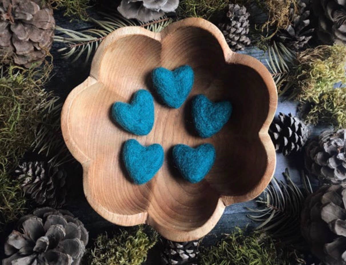 House of Moss - Wholesale Decorative Tabletop Object - Wool Heart | Felted Wool Mini Decor | 23 Colors5