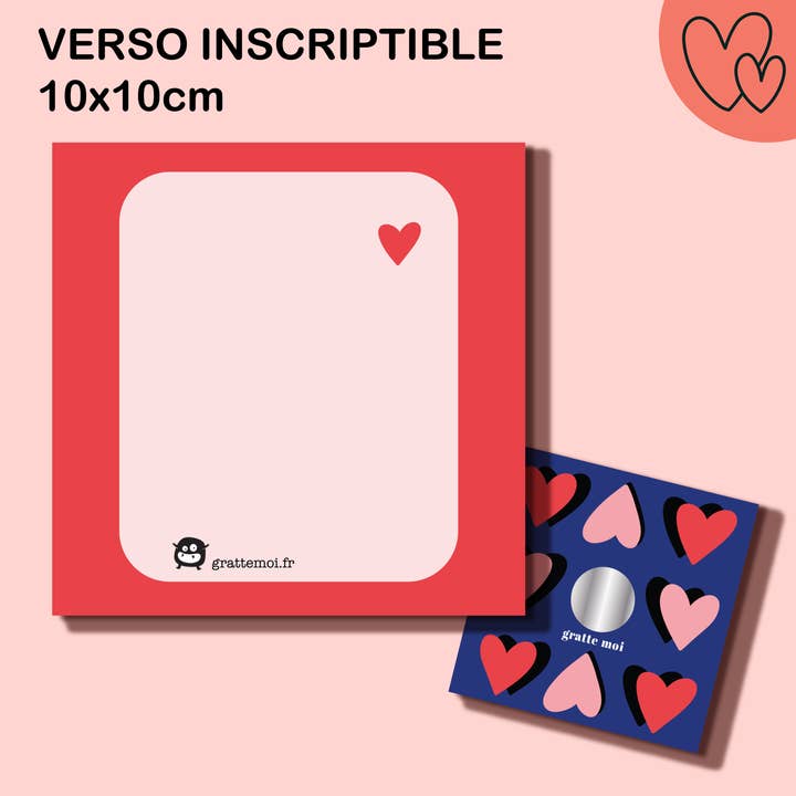 GRATTE MOI papeterie - Wholesale Valentine's Day Card - “I love you” Valentine's Day square scratch card3