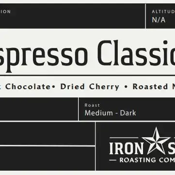 Iron Star Roasting Company - Vente Grains de café - Sac de vente au détail Espresso Classico 12 oz4