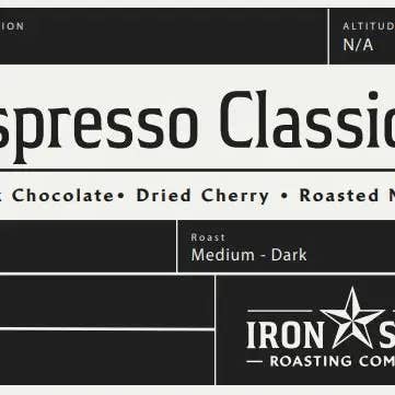 Iron Star Roasting Company - Vente Grains de café - Sac de vente au détail Espresso Classico 12 oz4