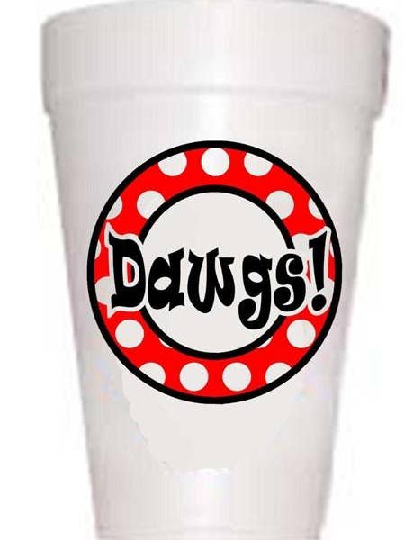 Georgia Dawg Styrofoam Tailgating Cups for wholesale by Preppy Mama