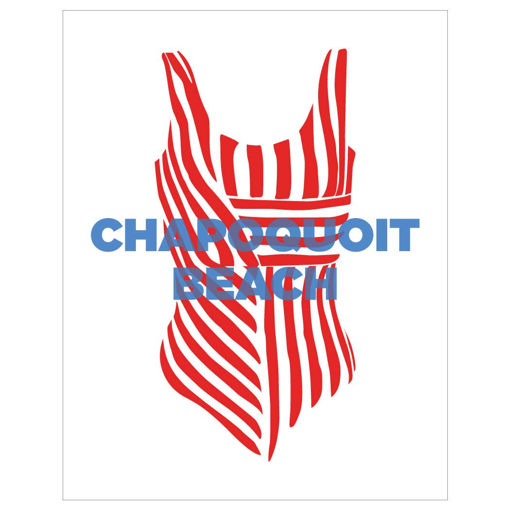 Fridgedoor - Wholesale Magnet - 2.5'' x 3.5 Chapoquoit Beach Red Stripe Bathing Suit Magnet0