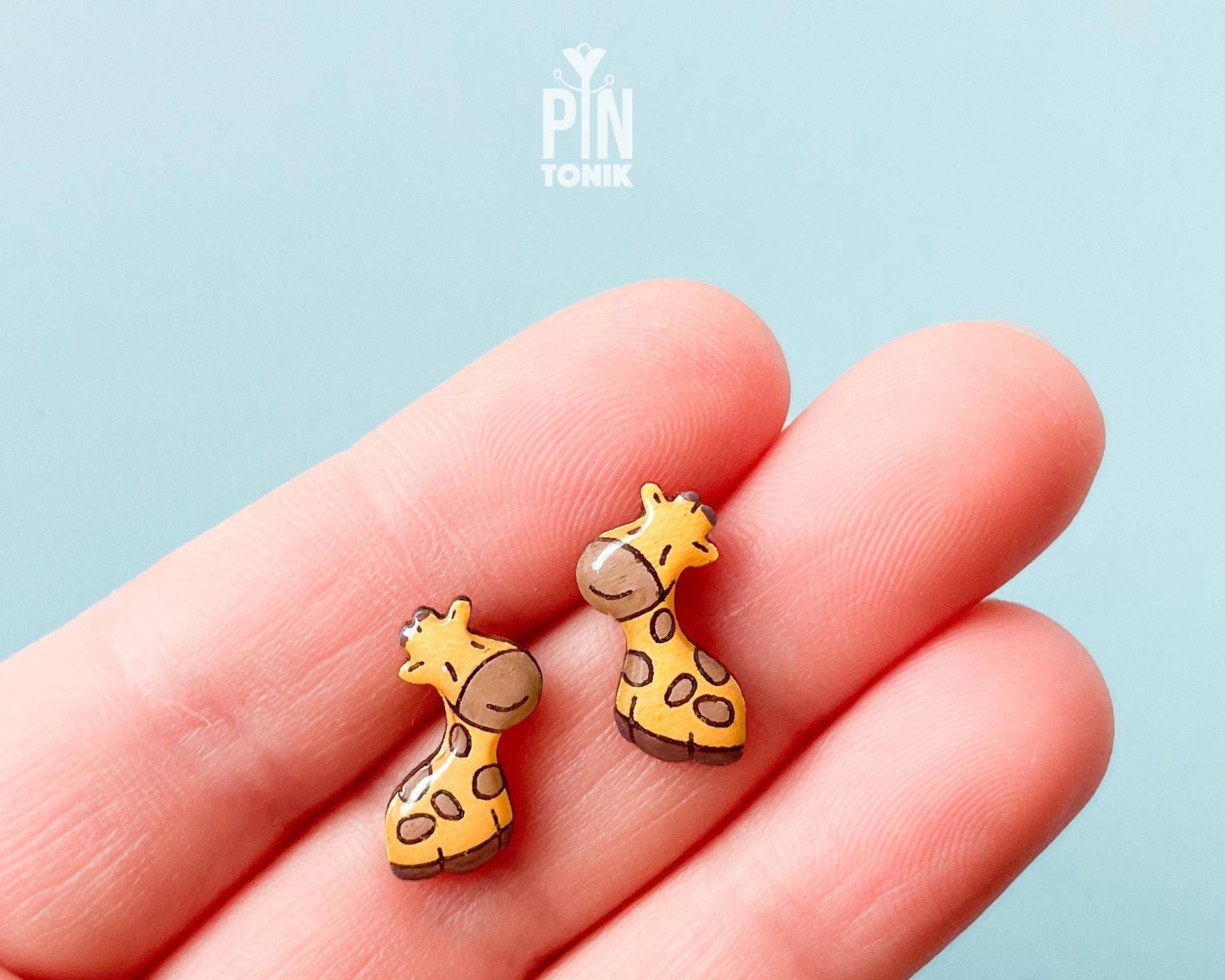 PinTonik - Wholesale Stud/Post Earrings - Giraffe Animal Ear Studs for Costumes and Cosplay4