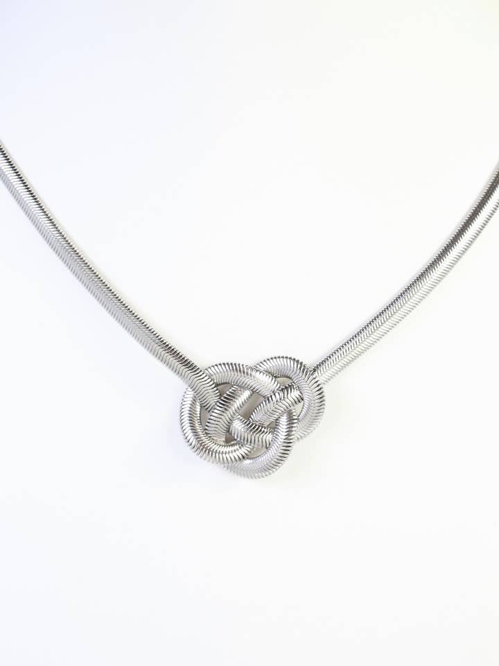 Bataria Knotted Snake Chain Necklace WP Silver for wholesale by Caroline Hill