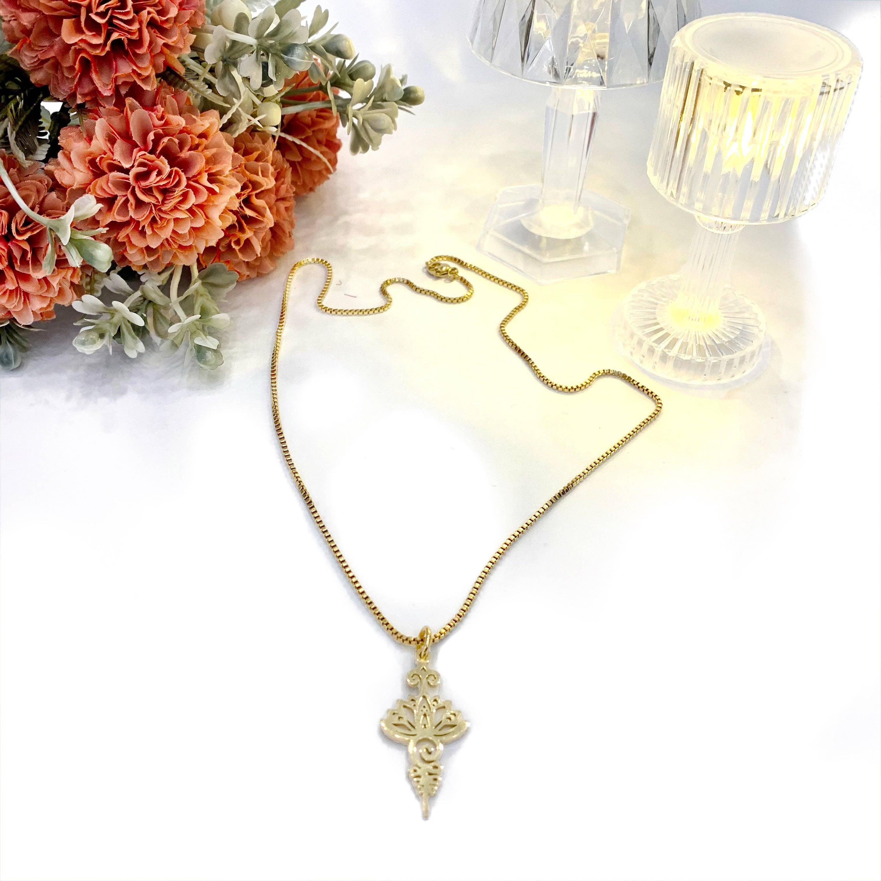 Atisha Spiritual Shop – Großhandel Ohrhänger – OM SHAKTI Ohrringe – Edelstahlringe mit Unaalome- und Lotus-Symbol9