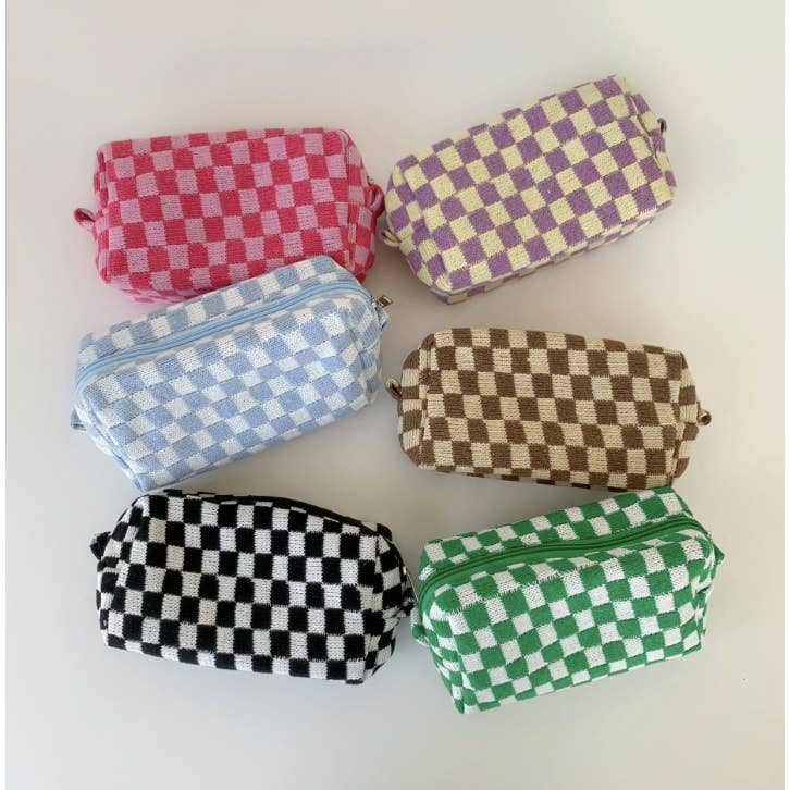 LoveLina - Wholesale Makeup/Cosmetic Bag - Checkered Pattern Make Up Bags (TIBO) 0