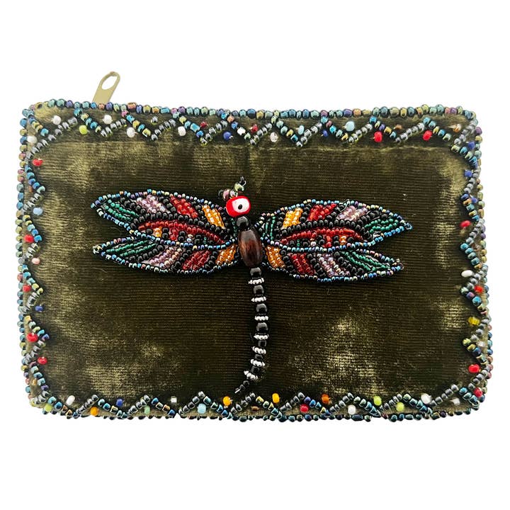 Random Color PC Dragonfly Rectangle Velvet Coin Purse V0701 for wholesale on Faire10