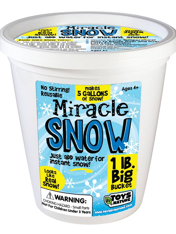 Miracle Snow 1 Pound Tub for wholesale by Silver Circle Products
