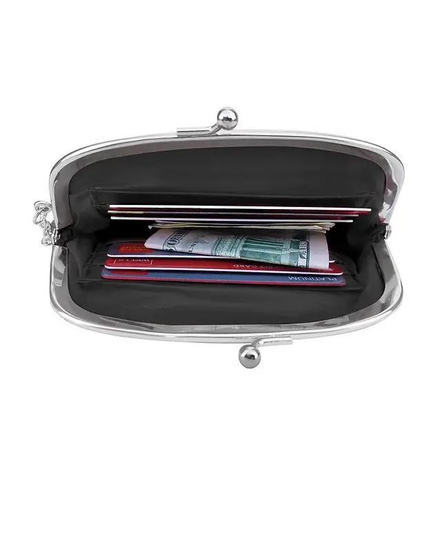 Roma Leathers, Inc. - Wholesale Coin Purse - Women's - 92815B  lambskin coin purse with ID window2