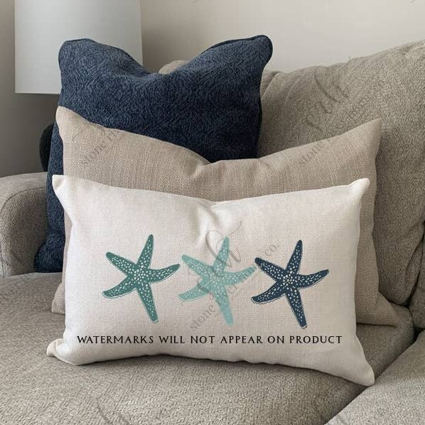 starfish pillow cover | beach themed decor | summer decor for wholesale by Stone River Home Co