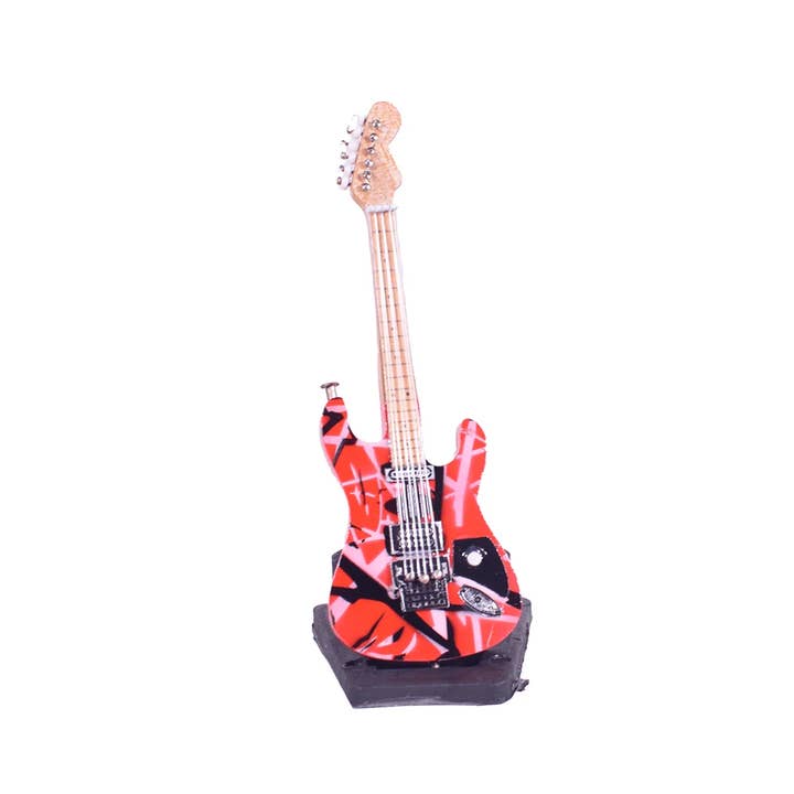 Miniatura di Chitarra Elettrica in Legno 10cm con Supporto per la vendita all'ingrosso da parte di giftland