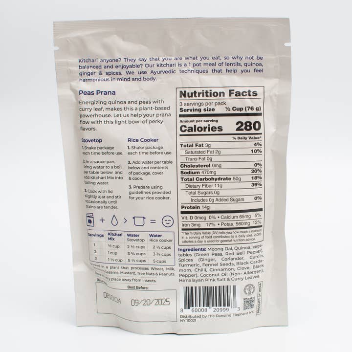 The Dancing Elephant - Wholesale Gedroogde kruidenmix - Prana Kitchari Pre-mix van erwten1