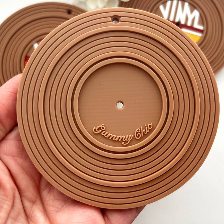 Gummy Chic - Wholesale Teether (Clip-On) - Baby - Vinyl Record Silicone Teething Toy and Clip - Baby Boutique7