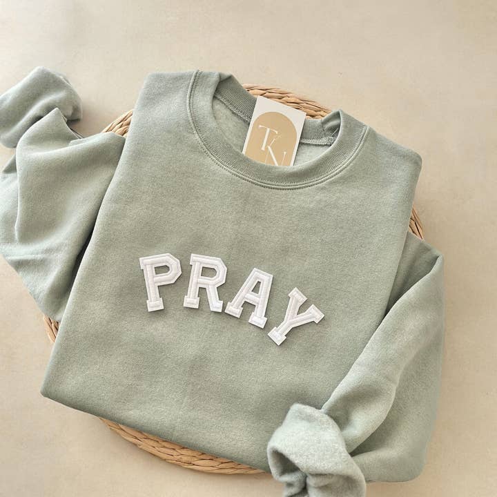 Threads And Needles, INC. - Wholesale Graphic Sweatshirt - Women's - Pray Crewneck Sweatshirt, Christian Gifts
3
