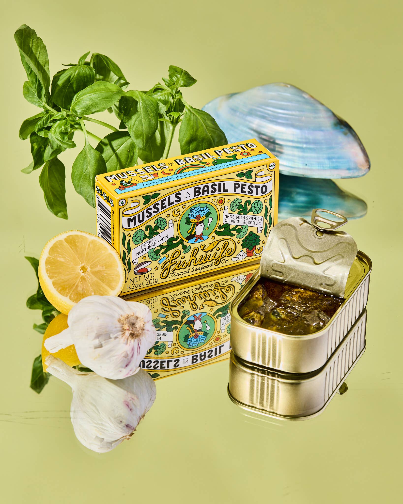 Fishwife - Wholesale Tinned Fish - Mussels in Basil Pesto4