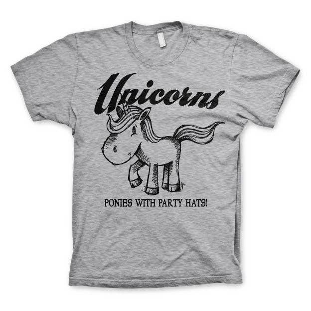 Hybris Production AB - Wholesale Screen Printed T-Shirt - Unisex - Unicorns - Ponies With Party Hats T-Shirt1