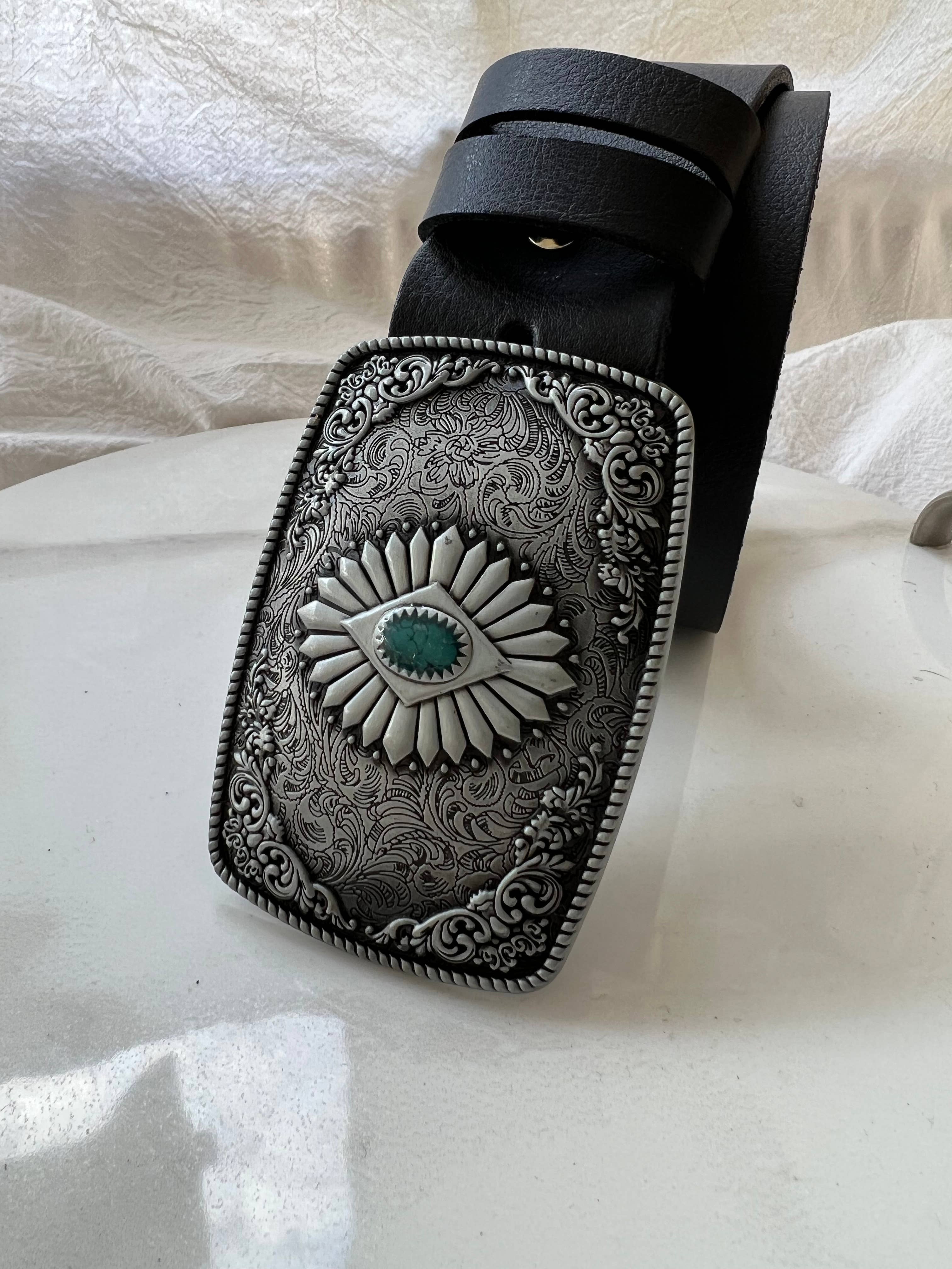 Christina Christi - Vente Ceinture – homme - Ceinture à boucle ethnique pour hommes, ceinture faite à la main, ceinture en cuir, pour hommes 7