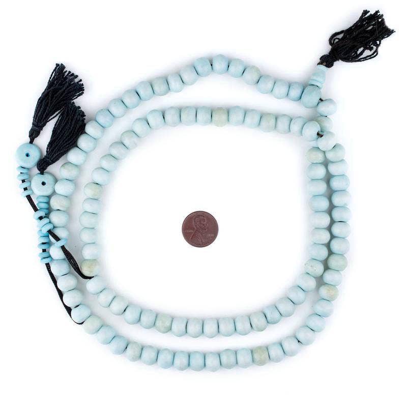 The Bead Chest - Wholesale Beads - 8mm Baby Blue Bone Mala Beads0
