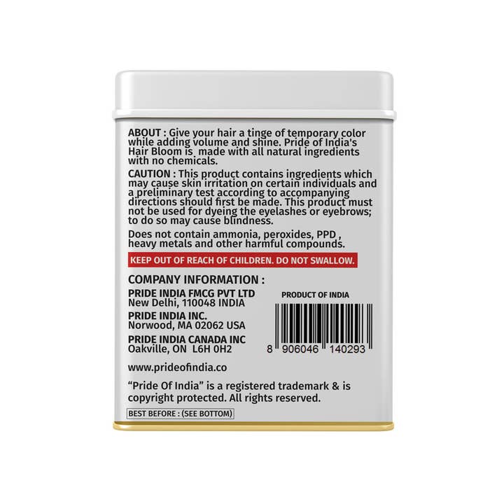 PRIDE INDIA BRANDS - Wholesale Hair Dye - Hair Bloom Natural Red Hair Color 12 sachets (10gm)6