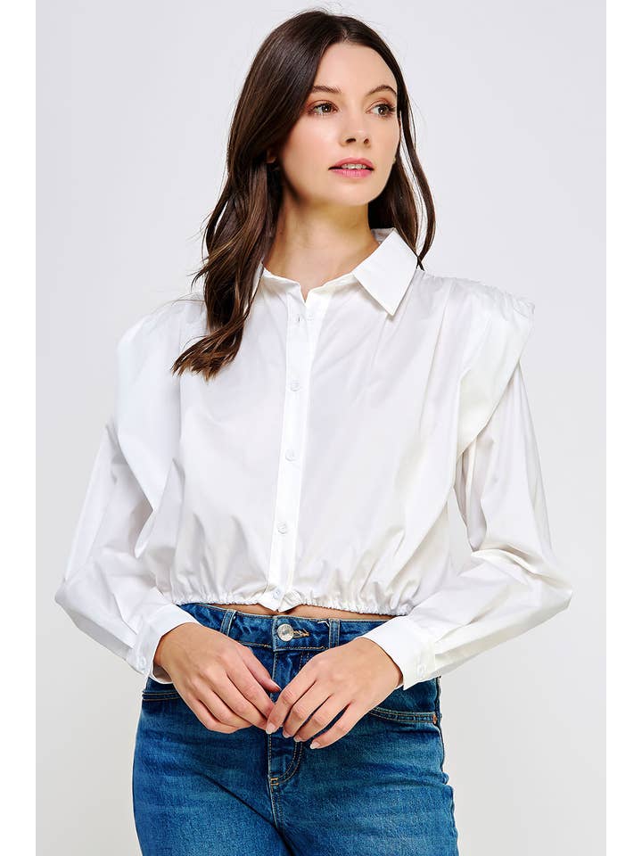 Strut & Bolt – Engroshandel Skjorte med buttondown – til kvinder – Skulderpude Button Down Poplin skjorte4