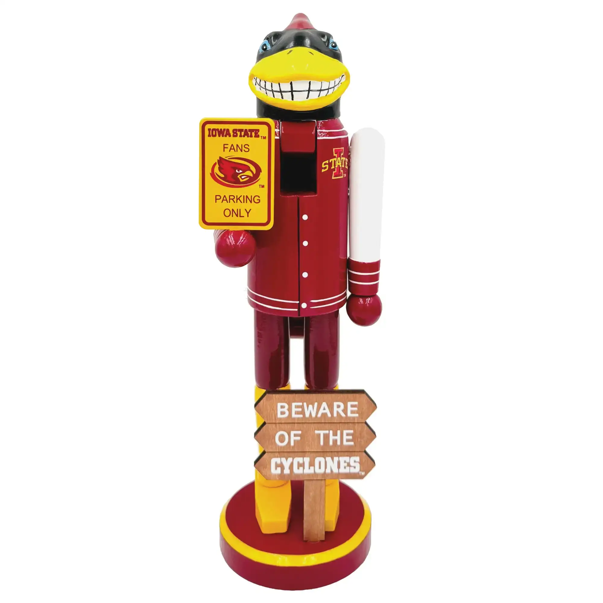 Santa’s Workshop Inc. - Wholesale Holiday Nutcracker - 12" Iowa State Beware of the Cyclones Nutcracker0