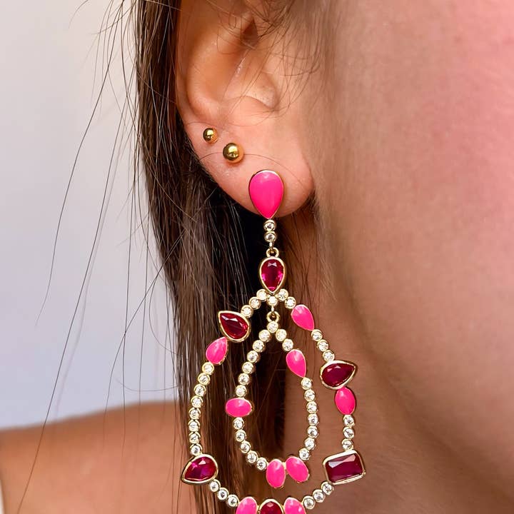 Ljuskrona Multi -Örhängen i natursten för wholesale av Lacosta Jewelry Corp