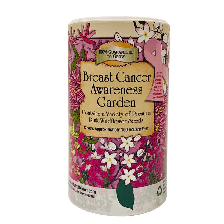 Breast Cancer Awareness Shaker Garden Can Seed Kit for wholesale by Gifts That Bloom