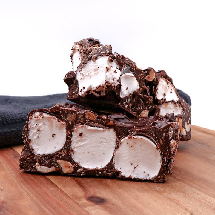 Dark Chocolate Espresso Rocky Road for wholesale by Chocolate on The Rocks